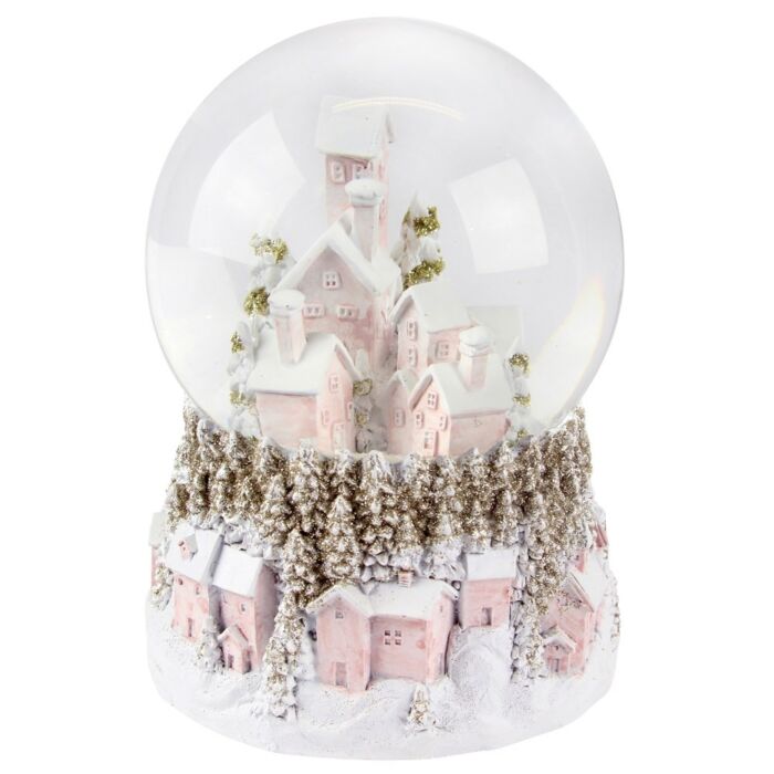 Gisela Graham - Pastel Village Snowdome w/LED Light